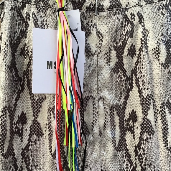 MSGM Milano Ruffle Snakeskin Mini Skirt NEW - Picture 5 of 7